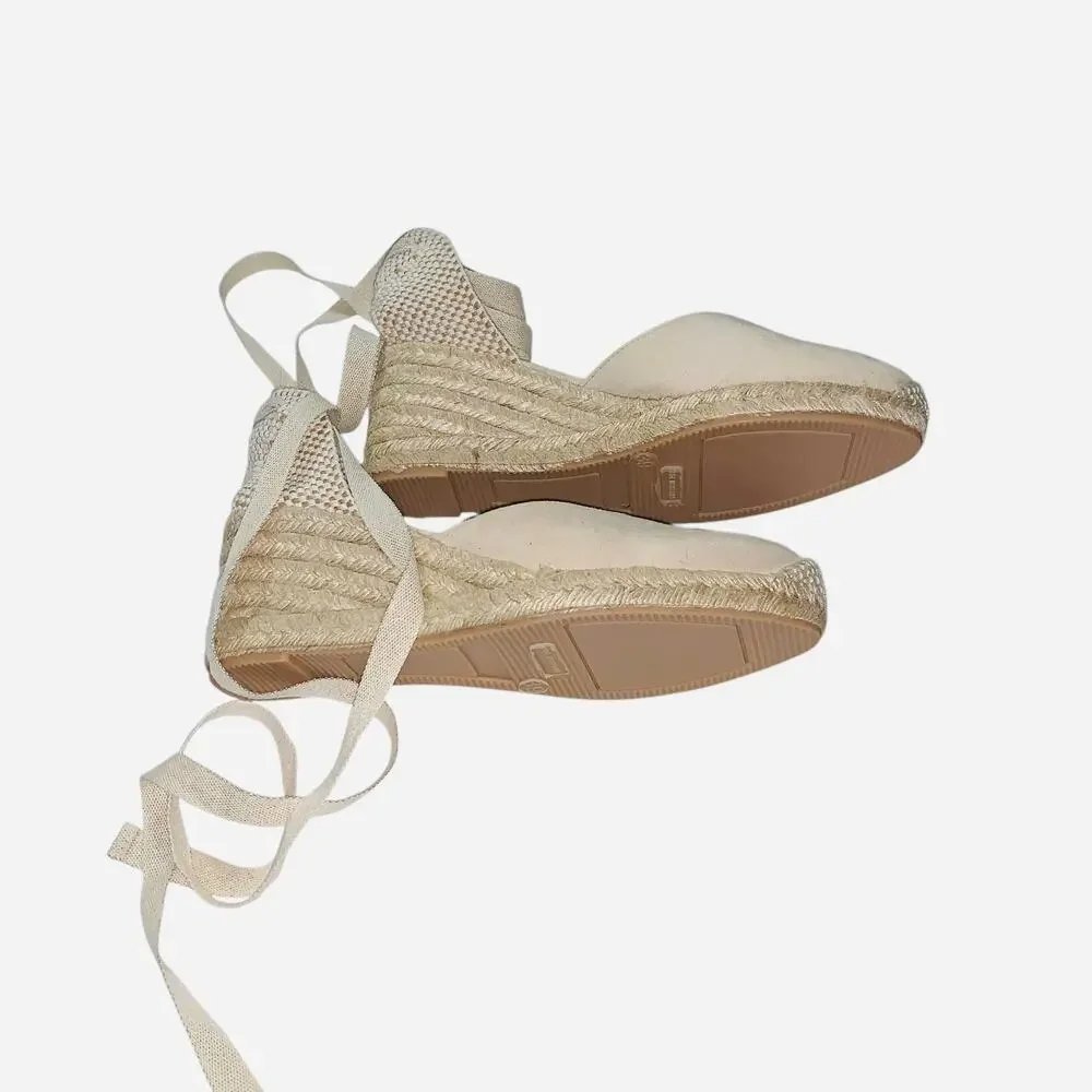 Boden Cassie Espadrille Wedges- Oatmeal sz EU 39 - Picture 7 of 14
